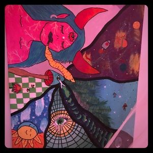 Acrylic trippy painting handmade